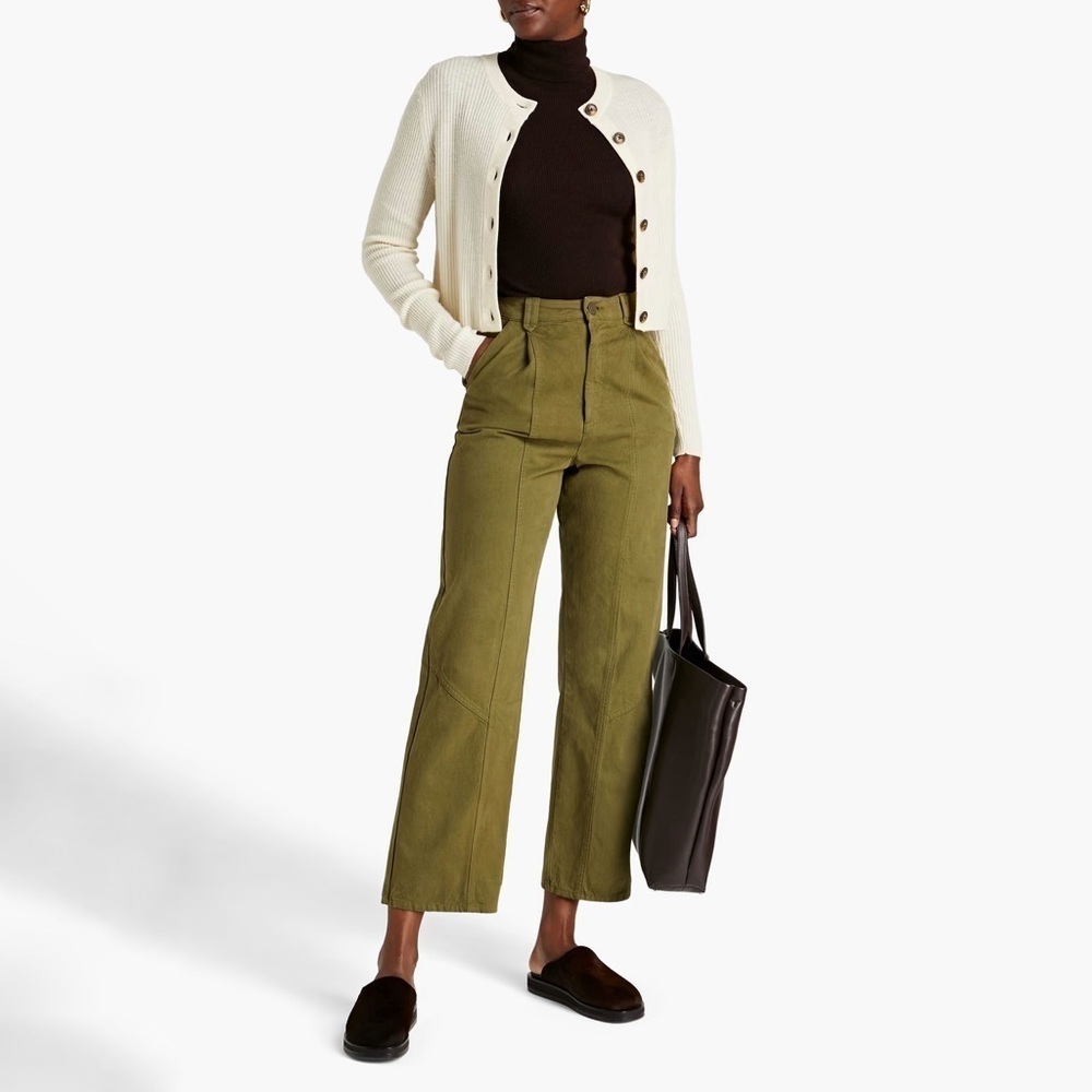 Sandro Sahara Army Green Twill Trouser pants